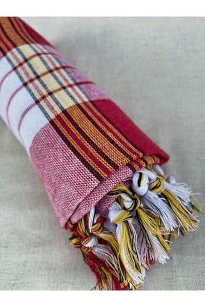 STOREMAX Lvnmblya Jacquard Turkish Bath Peshtemal- 75X180 Cm- Red Peshtemal- Cotton Shop Deesing 224120