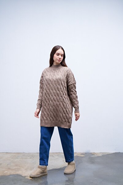 QANU سترة محبوكة بلون المنك