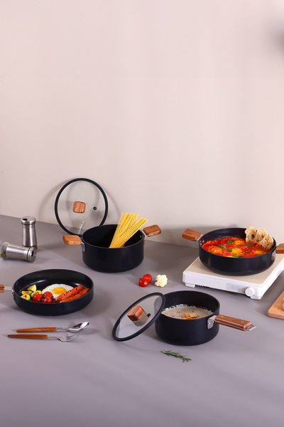 NEOFLAM Bıen Alüminyum Döküm Tencere Seti, 7 Parça