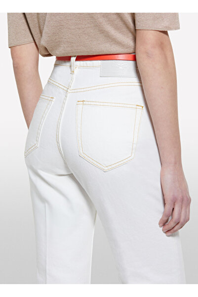 Sisley High Waist Loose Fit Open Cream Women's Pants 4MCPLE043