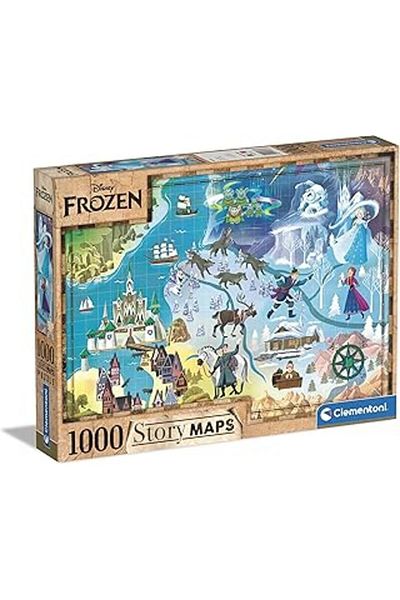 CLEMENTONI - 39666 - Disney Maps Puzzle - Disney Frozen - 1000 Pieces