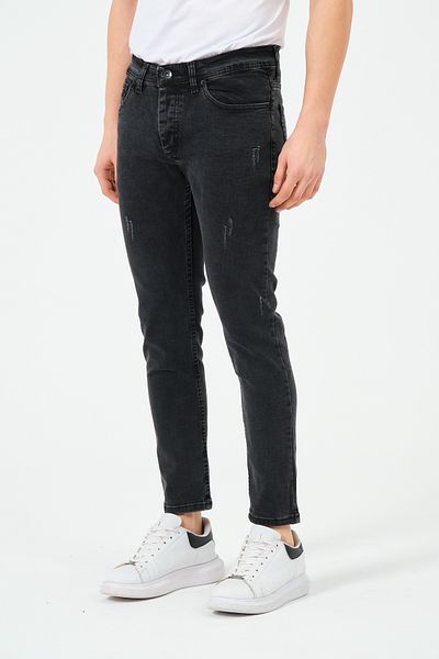 moda biz Ανδρικό Smoked Laser Slimfit Cotton Jeans Jeans - Lycra