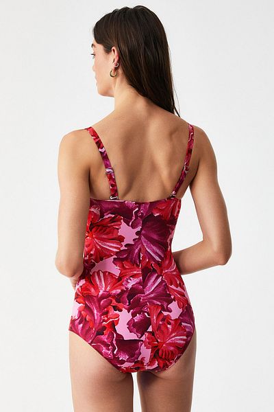 Kom Firelindo Patterned Corseted Strapless Swimsuit