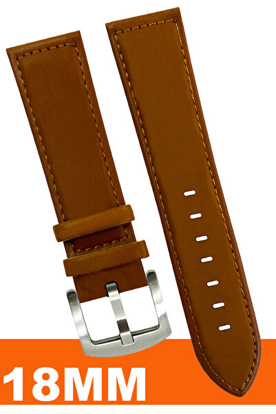 COBRA حزام ساعة جلدي متوافق مع ساعة فوسيل وولدر وكاسيو وسايكو وأوميغا وأرماني مقاس 18 ملم AL11SFT18MM