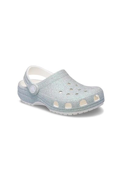 Crocs Κλασικές Παιδικές Παντόφλες Περιθωριωδές Glitter White- 210985