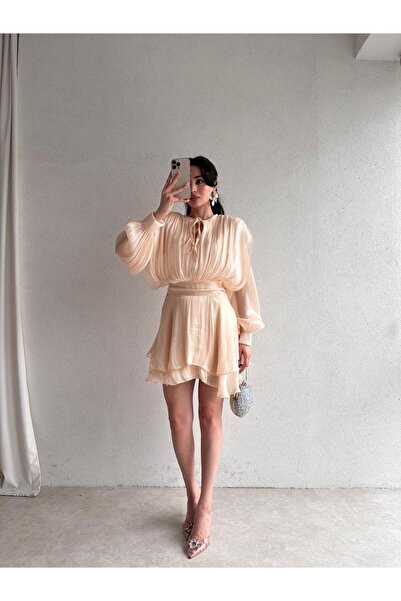 Mooi Butik REOSA Μίνι Φόρεμα 5463 - Κρέμα