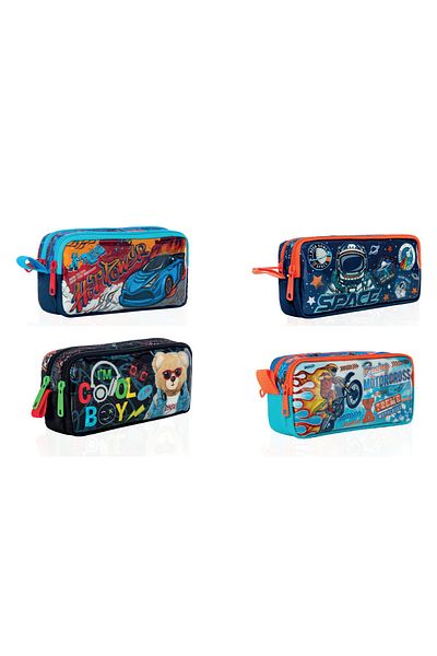 Adel Kids Pencil Bag Boys Double Eye (Mixed Colors Sent)