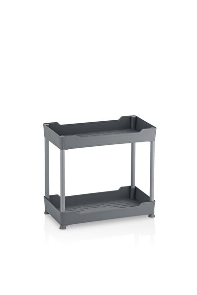 Bayev Clasy Grey 2 επιπέδων Organizer κάτω από νεροχύτη Μονάδα ραφιών Organizer κουζίνας μπάνιου με ρόδες