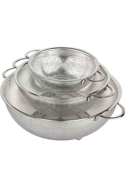 FAYA HOME 3-Strainer, Stainless Steel Strainer, Pasta Strainer