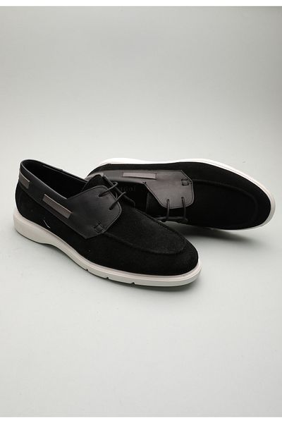 Gondol Men's Genuine Leather Classic Loafer Black Suede 42 Ttx. 601140