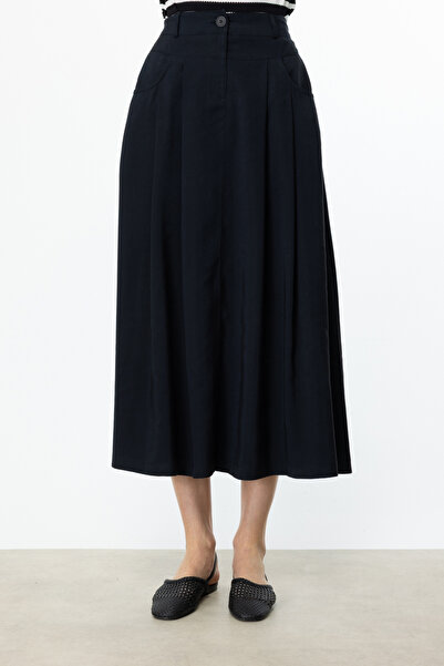 Ekol Elastic Waist Skirt with Side Pockets