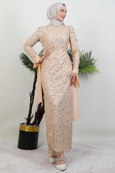 GİYZAMİLA Φόρεμα Sena Sequin Gold