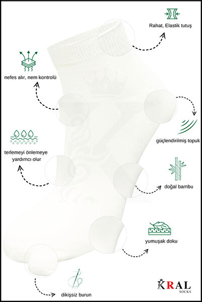 KRAL SOCKS Women's Bamboo Socks (6 Pairs) Colorful Gift Boxed Booties Women's Socks