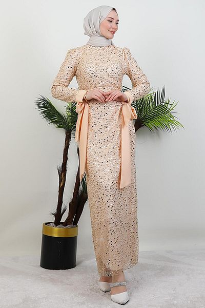 GİYZAMİLA Φόρεμα Sena Sequin Gold