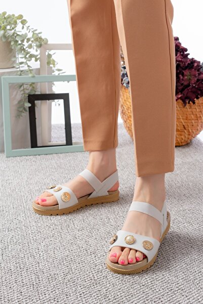 Slipcat Γυναικεία σανδάλια με πέτρα με λεπτομέρεια Velcro