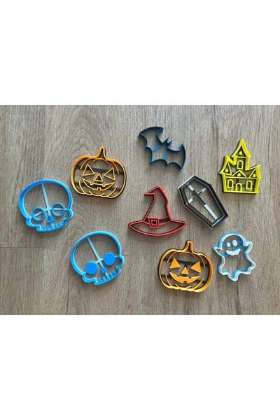 12'li Hallowen Cadılar Bayramı Temalı Kurabiye Hamur Kalıbı TEK RENK