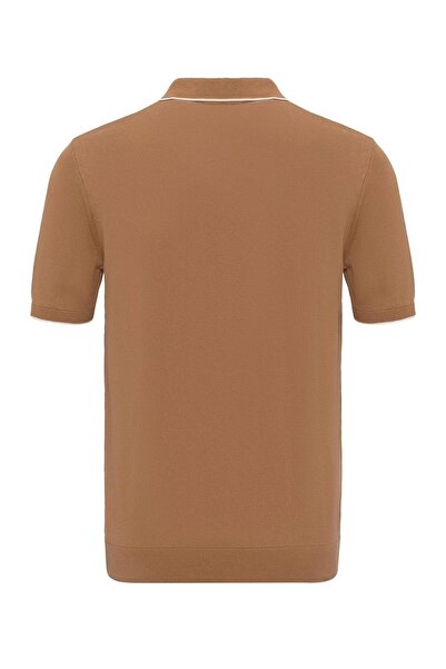 MFY Fashion Knitwear Polo Neck Tshirt 100% Cotton Brown