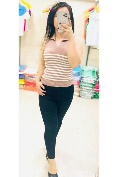 Butik ZEYOO COLLECTİON Γυναικεία μπλούζα με γιακά πόλο με λεπτομέρεια