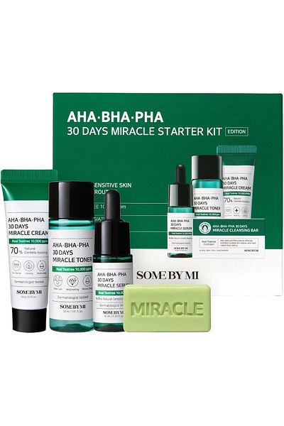 Some By Mi 30-Day Miracle Starter Skincare Set with AHA/BHA/PHA by Some By Mi (25g Soap + 30ml Toner + 10ml Ser