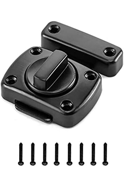 Generic QWORK 2 Pack Rotate Bolt Latch Gate Latches Safety Door Lock, Black