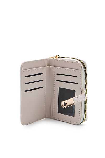 minebag Patent Leather Faux Leather Women's Wallet Cream Mn107