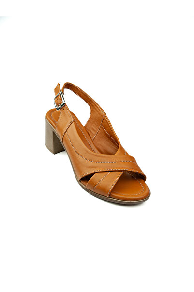 Charmia Babalı 1522 Charmia Каблук Taba Шкіра Жіночі Сандалі