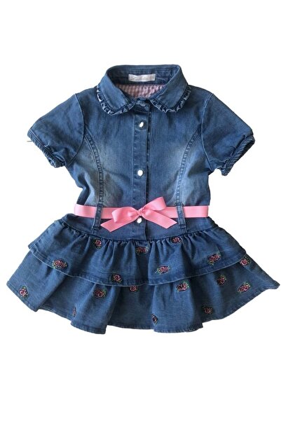 Loleta Φόρεμα για κορίτσια τζιν Loleta Μπλε/Ροζ 86 CM