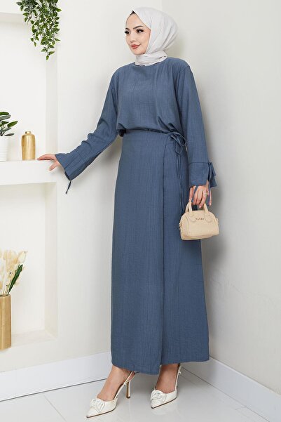 hafsamina Σετ φούστα με λεπτομέρεια με δαντέλα Indigo HM2724