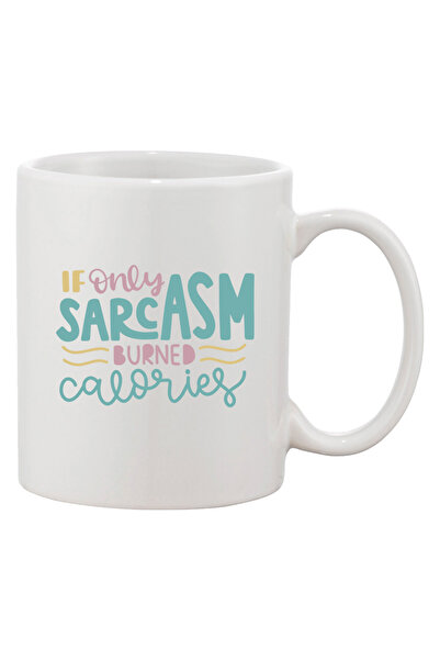 OEM Cană albă personalizată „Dacă sarcasmul ar arde calorii”, INOVATIX®. 330 ml