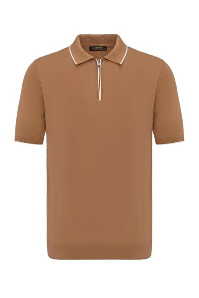 MFY Fashion Knitwear Polo Neck Tshirt 100% Cotton Brown