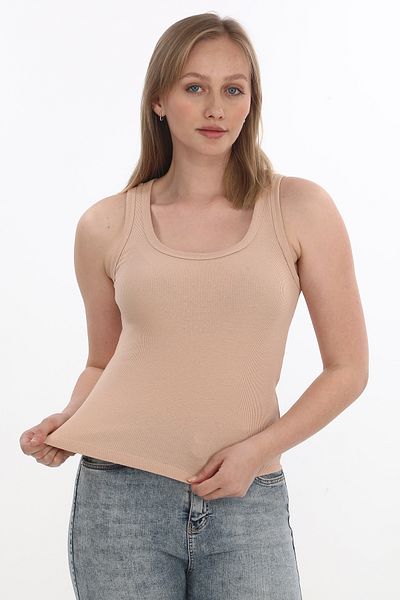 monox Women's Ribbed Lycra Cotton Strappy Tank Top