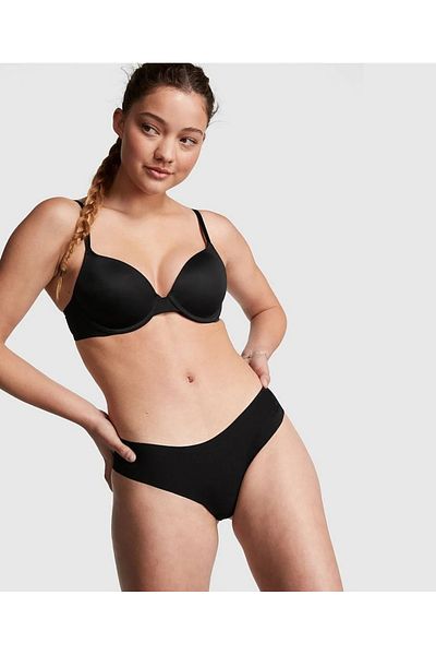 GECKO COLLECTION Thong Black Red Skin Laser Cut Seamless No Trace Women's Panties 3 Pieces