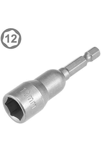 uxcell 2Pcs 1/4 Inch Quick Change Shank Cr-V 12mm Magnetic Nut Setter, 2.5" Length