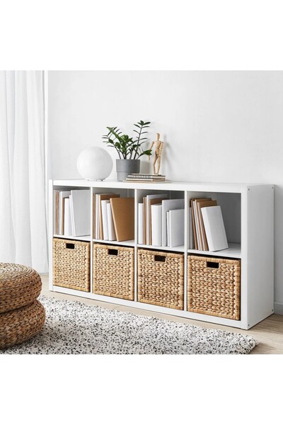 Bahçem Decorative Natural Water Hyacinth / Seagrass Wicker Basket 32X32X32Cm