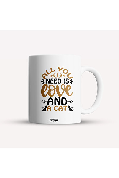 OEM Cană albă personalizată Tot ce ai nevoie este dragoste și o pisică, INOVA...