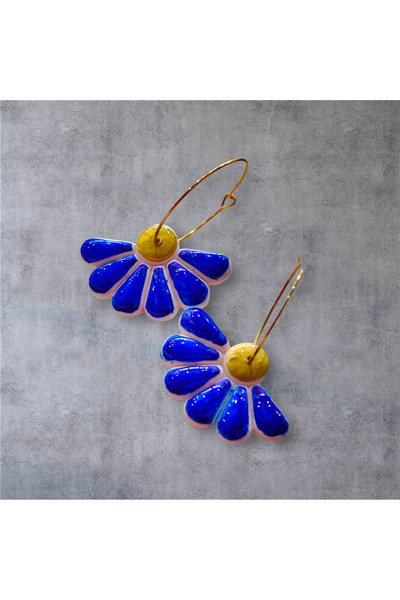 Lu Atelier Blumarie- Lu Atelier Hand Painted Resined Polymer Clay Earrings