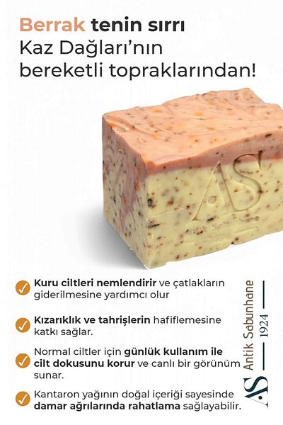 AS ANTİK SABUNHANE 1924 صابون نبتة سانت جون الطبيعي - Antiksabunhane فضي إضافي