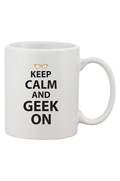 OEM Εξατομικευμένη λευκή κούπα 'Keep calm and geek on', INOVATIX®. 330 ml