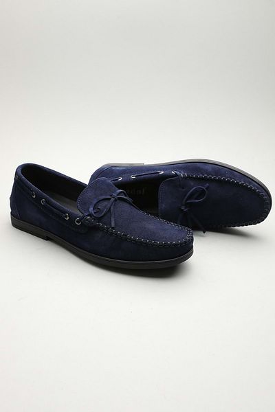 Gondol Men's Genuine Leather Classic Loafer Navy Blue Suede 40 Ttx. 601146