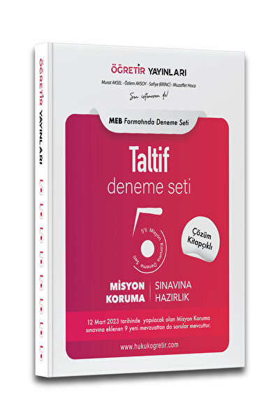 hukuk öğretir 2026 Taltif Egm - Polis Misyon Koruma Sınavına Hazırlık 5' Li Deneme Seti Meb Sınav Formatında