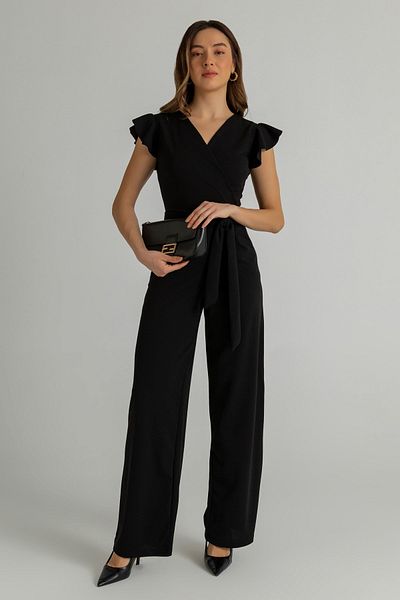 İKLİM LİFE Double Breasted Jumpsuit with Flared Sleeves