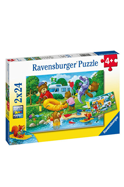 Genel Markalar Puzzle 2x24 Parça Ayı Ailesi Kampta 5247
