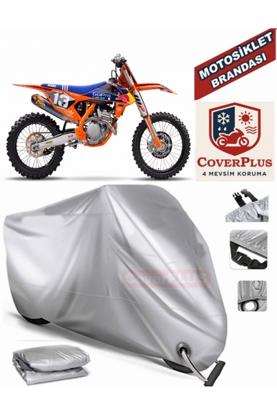 MotoEN قماش القنب المتوافق مع القفل الرمادي KTM 250 SXF خيمة غطاء القماش المش...