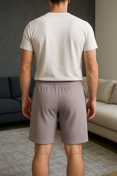 Altamira Men's Smoke Gray Zr Crepe Patch Shorts