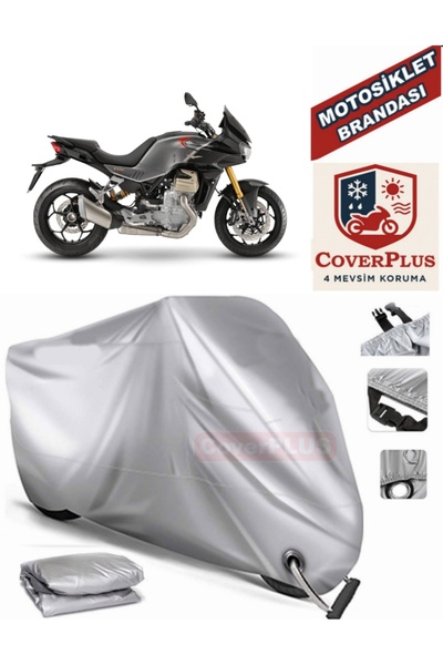 MotoEN Gray Lock Compatible Motor Tarpaulin Moto Guzzi V100 Mandello S Motorc...
