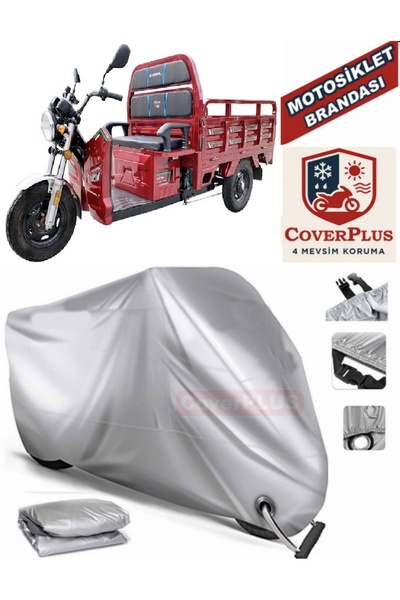 MotoEN Gray Lock Compatible Motor Tarpaulin King Motor Kr-13 Motorcycle Tarpa...