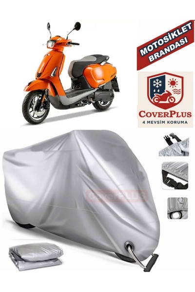 MotoEN Gray Lock Compatible Motor Tarpaulin Kymco Like 50 Motorcycle Tarpauli...