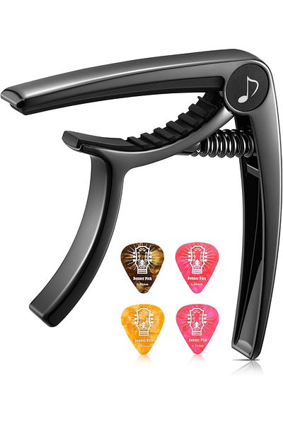Donner DC2 Китарен капо Guitar Capo за електрическа и акустична китара (с перо в подарък) DC-2