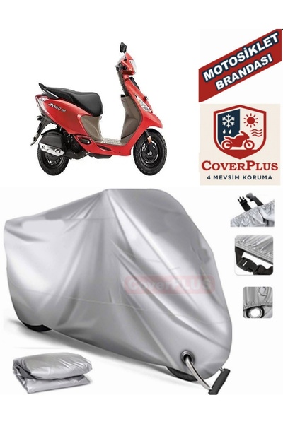 MotoEN Gray Lock Compatible Motor Tarpaulin Tvs Scooty Zest 110 Motorcycle Ta...