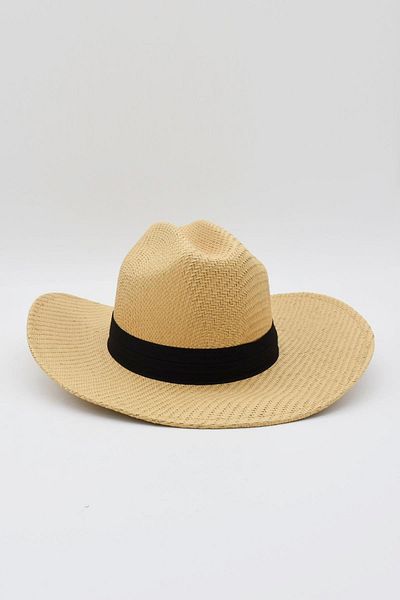 Külah Men's Sun Visor Hat Adjustable Wide Brim Straw Hat for Outdoor Activities - Camel